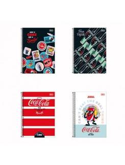 CADERNO UNIV CAPA DURA 10X1 160FLS - COCA-COLA - PCT 4 - TILIBRA