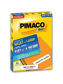 ETIQ INKJET/LASER CARTA 100FL - 6181 - 25X101 - UN - PIMACO