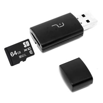 CARTAO MEMORIA MICRO SD 64GB 2X1 - PRETO - UN - MULTILASER
