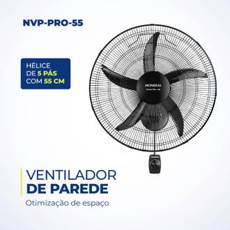 VENTILADOR DE PAREDE 50CM NVP-PRO-50 - 127V - 5 PAS - PRETO - UN - MONDIAL