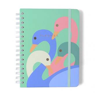 PLANNER PERMANENTE CLASSICO E A5 / CISNE FLORAL - UN - CICERO