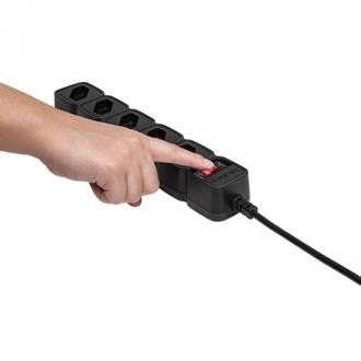 FILTRO DE LINHA 5 TOMADAS 10A 2P+T 1M - EPE 205 - PRETO - UN - INTELBRAS