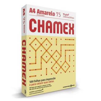 PAPEL CHAMEX COLOR 75G 500FLS - AMARELO - CX 5 - CHAMEX