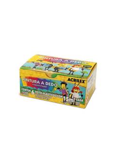 PINTURA A DEDO 15ML C/6 CORES - UN - ACRILEX