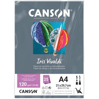PAPEL IRIS VIVALDE A4 25FLS - 120G - CINZA ESCURO - UN - CANSON