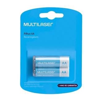 PILHA RECARREGAVEL AA 2500MAH C/2 - CB053 - UN - MULTILASER