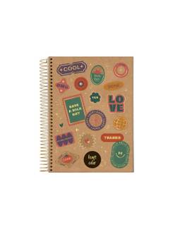 CADERNETA 1/8 ESPIRAL CAPA DUR 80FLS - KRAFT COLOR - PCT 10 - JANDAIA