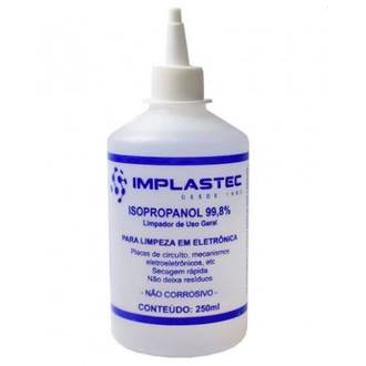 ALCOOL ISOPROPILICO 250ML ISOPROPANOL 99,8% C/ BICO - UN - IMPLASTEC