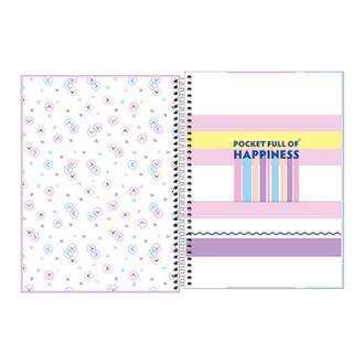 CADERNO UNIV CAPA DURA 12X1 192FLS - HAPPY - UN - TILIBRA