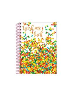 CADERNO UNIV CAPA DURA 10X1 160FLS - WISH - PCT 4 - JANDAIA