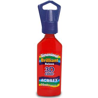 TINTA DIMENSIONAL BRILLIA 35ML 12112  - VERMELHO FOGO - UN - ACRILEX