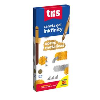 CANETA GEL INKFINITY METALICA 653266 - OURO - DPL 6 - TRIS