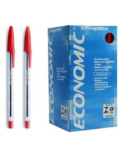 CANETA ECONOMIC C/50 1,0MM - VERMELHO - UN - COMPACTOR