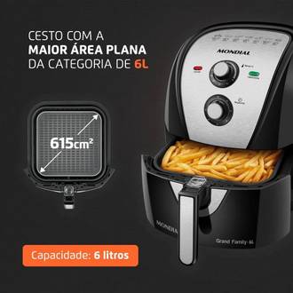 FRITADEIRA AIR FRYER 6L AFN-60-BI 220V - PRETO/INOX - UN - MONDIAL