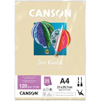 PAPEL IRIS VIVALDE A4 25FLS - 120G - CREME - UN - CANSON