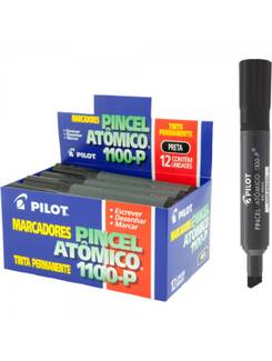 MARCADOR PINCEL ATOMICO 1100-P - PRETO - CX 12 - PILOT