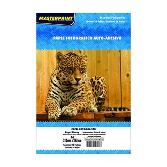 PAPEL GLOSSY ADESIVO A4 20FLS - 80G - 302010073 - UN - MASTERPRINT