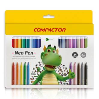 CANETA HIDROGRAFICA NEO PEN C/24 CORES - UN - COMPACTOR