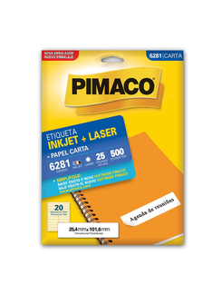ETIQ INKJET/LASER CARTA 25FL - 6281 - 25X101 - UN - PIMACO