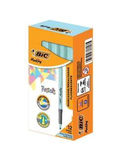 MARCA TEXTO BRITE LINER PASTEL  - AZUL - CX 12 - BIC
