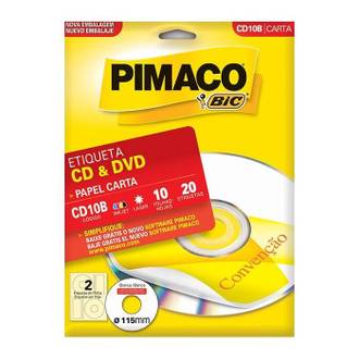 ETIQUETA P/CD E DVD CARTA 10FL CD10B - UN - PIMACO
