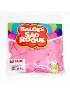 BALAO 6,5 LISO BASIC C/50 - ROSA - UN - SAO ROQUE
