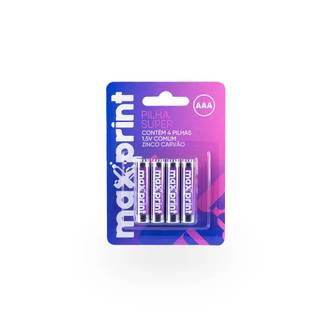 PILHA ALCALINA PALITO AAA C/2 - 1,5V - UN - MAXPRINT