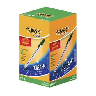 CANETA CRISTAL CLASSICA 1,0MM - VERDE - CX 50 - BIC
