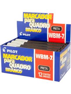 MARCADOR PINCEL QUADRO BRANCO WBM-7 - PRETO - CX 12 - PILOT