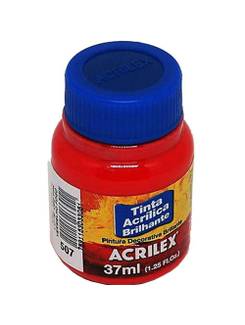 TINTA ACRILICA BRILHANTE 37ML 03340 - VERMELHO FOGO - CX 12 - ACRILEX