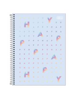 CADERNO UNIV CAPA DURA 12X1 192FLS - HAPPY - UN - TILIBRA