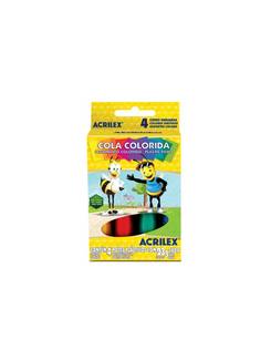 COLA COLORIDA 4 CORES 23G CADA - PCT 12 - ACRILEX