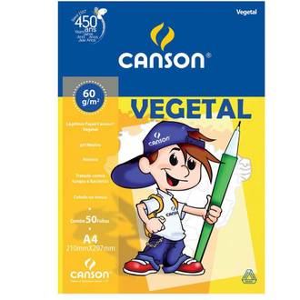 BLOCO VEGETAL A4 50FL - 60G - UN - CANSON
