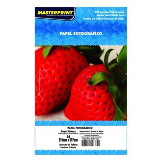 PAPEL GLOSSY DUP FACE A4 20FLS - 220G - 302010037 - UN - MASTERPRINT