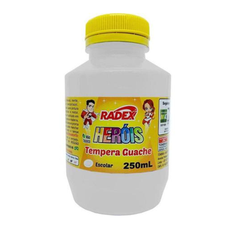 TINTA GUACHE 250ML  - BRANCO - PCT 3 - RADEX