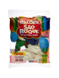 BALAO 7 LISO C/50 - SORTIDO - UN - SAO ROQUE