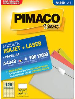 ETIQUETA INKJET/LASER A4 100FL - A4349 - 15X26 - UN - PIMACO