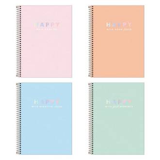 CADERNO UNIV CAPA DURA 12X1 192FLS - HAPPY - PCT 4 - TILIBRA