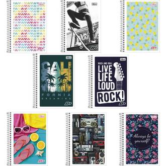 CADERNO 1/4 ESPIRAL CAPA FLEX 96FLS - MAIS+ - PCT 10 - TILIBRA