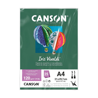 PAPEL IRIS VIVALDE A4 25FLS - 120G - VERDE ESCURO - UN - CANSON