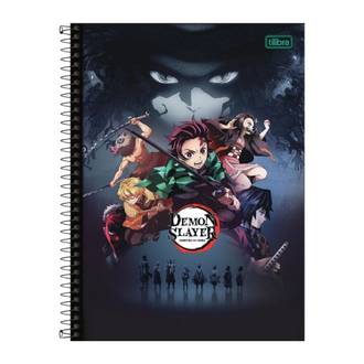 CADERNO UNIV CAPA DURA 10X1 160FLS - DEMON SLAYER - PCT 4 - TILIBRA