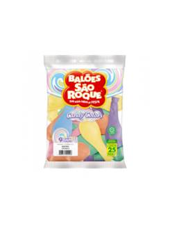 BALAO 9 CANDY COLORS C/25 - SORTIDO - UN - SAO ROQUE