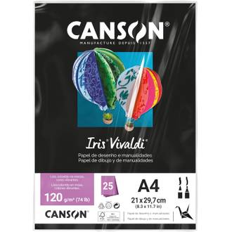 PAPEL IRIS VIVALDE A4 25FLS - 120G - PRETO - UN - CANSON