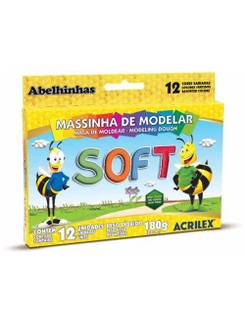 MASSA P/MODELAR SOFT 180G C/12 CORES - 07312 - UN - ACRILEX
