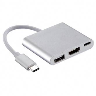 ADAPTADOR USB-C X HDMI/USB/C 7750 - PRATA - UN - MD9