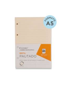 REFIL PAUTADO 80G A5 40FLS - UN - CICERO
