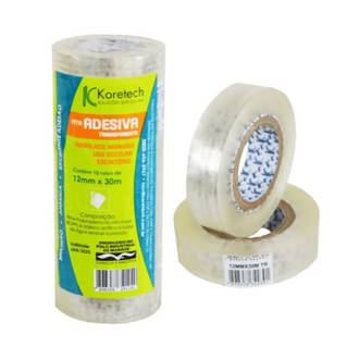 FITA ADESIVA 12X30 - 2215 - TRANSPARENTE - PCT 10 - KORETECH