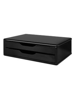 SUPORTE P/ MONITOR 13" A 27" - C/ 2 GAVETAS - BLK PIANO - UN - SOUZA