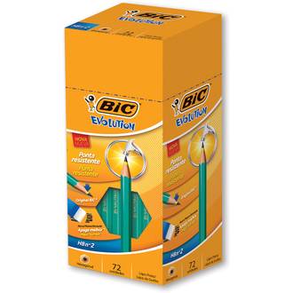 LAPIS PRETO N2 EVOLUTION SEXT C/BORRACHA - 840642 - CX 72 - BIC