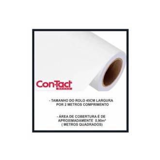 FILME AUTOADESIVO 45CMX2M 80 MICRAS - FOSCO - BRANCO - UN - CON-TACT